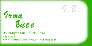irma bute business card